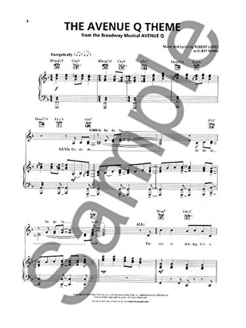 Avenue Q: Vocal Line with Piano Accompaniment image number 2