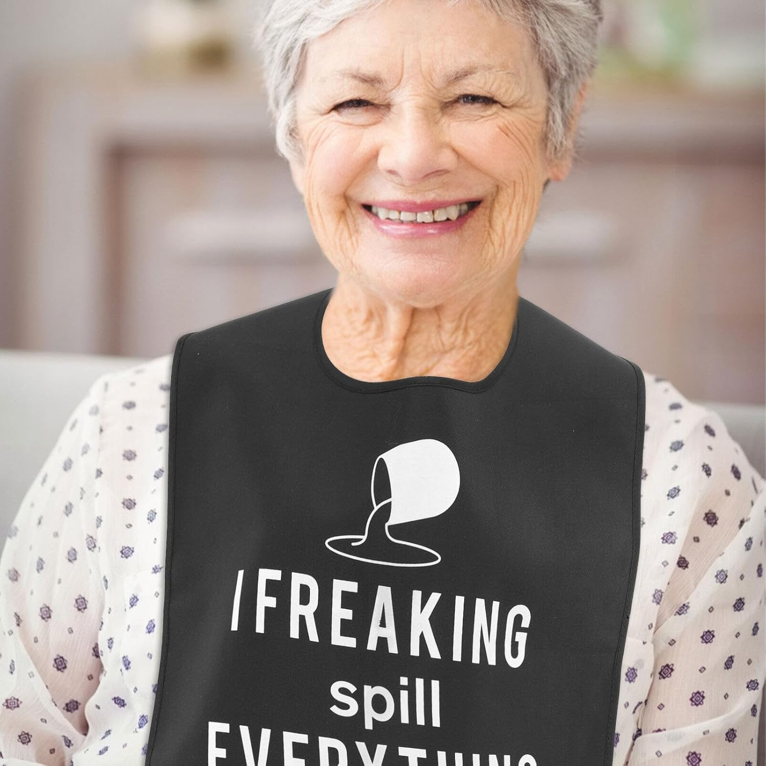 Iplusmile Adult Bibs - Waterproof and Reusable Clothing Protectors for Elderly, Seniors and Disabled image number 1