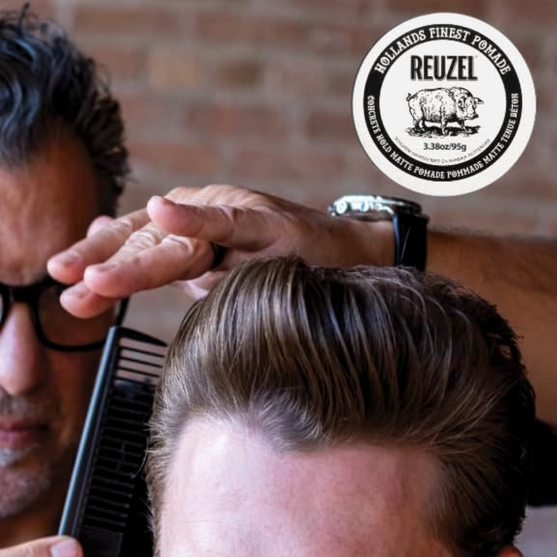 Reuzel Concrete Hold Matte Pomade, Extra Firm Hold Pomade for a Strong Natural Looking Hairstyle 3.38Oz/95G image number 5