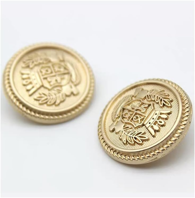 16Pcs Metal Blazer Button Set Vintage Style Jeans Buttons British Style Buttons for Coat Blazer Suits Uniform Jacket Sewing Crafts (Gold) image number 4