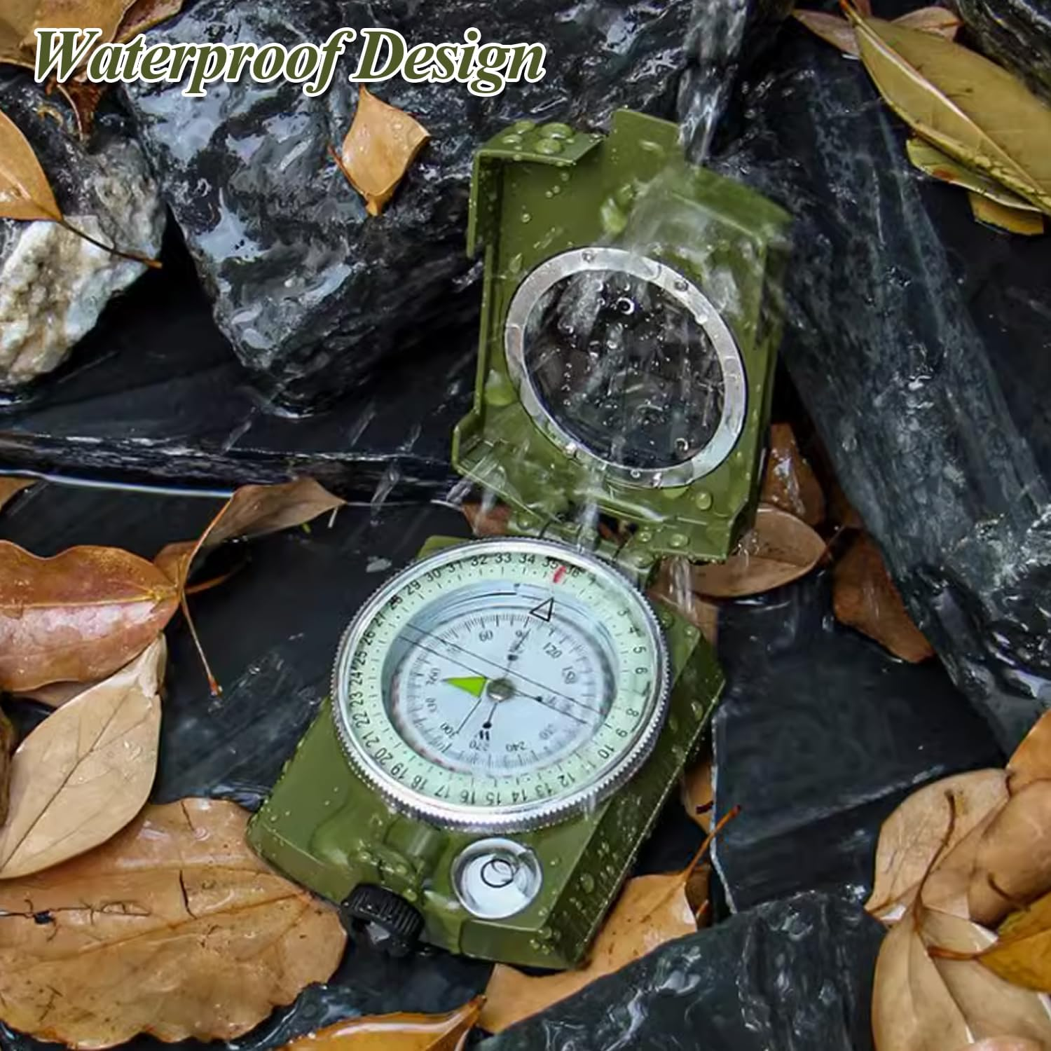 Yotsuba Compass, Miltiary Grade Compass with Lensatic Sighting and Clinometer for Hiking, Camping - Waterproof, Durable. and Pocket-Sized image number 1