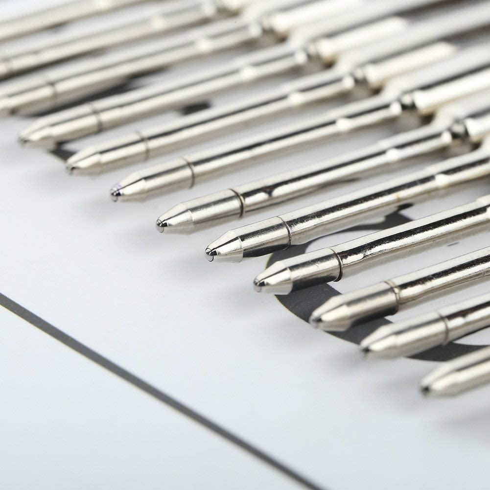 30 Pieces Replaceable Ballpoint Pen Refills 1.0Mm Medium Point Metal Refill Smooth Writing Ball Point Pen Refills (Blue Ink) image number 1