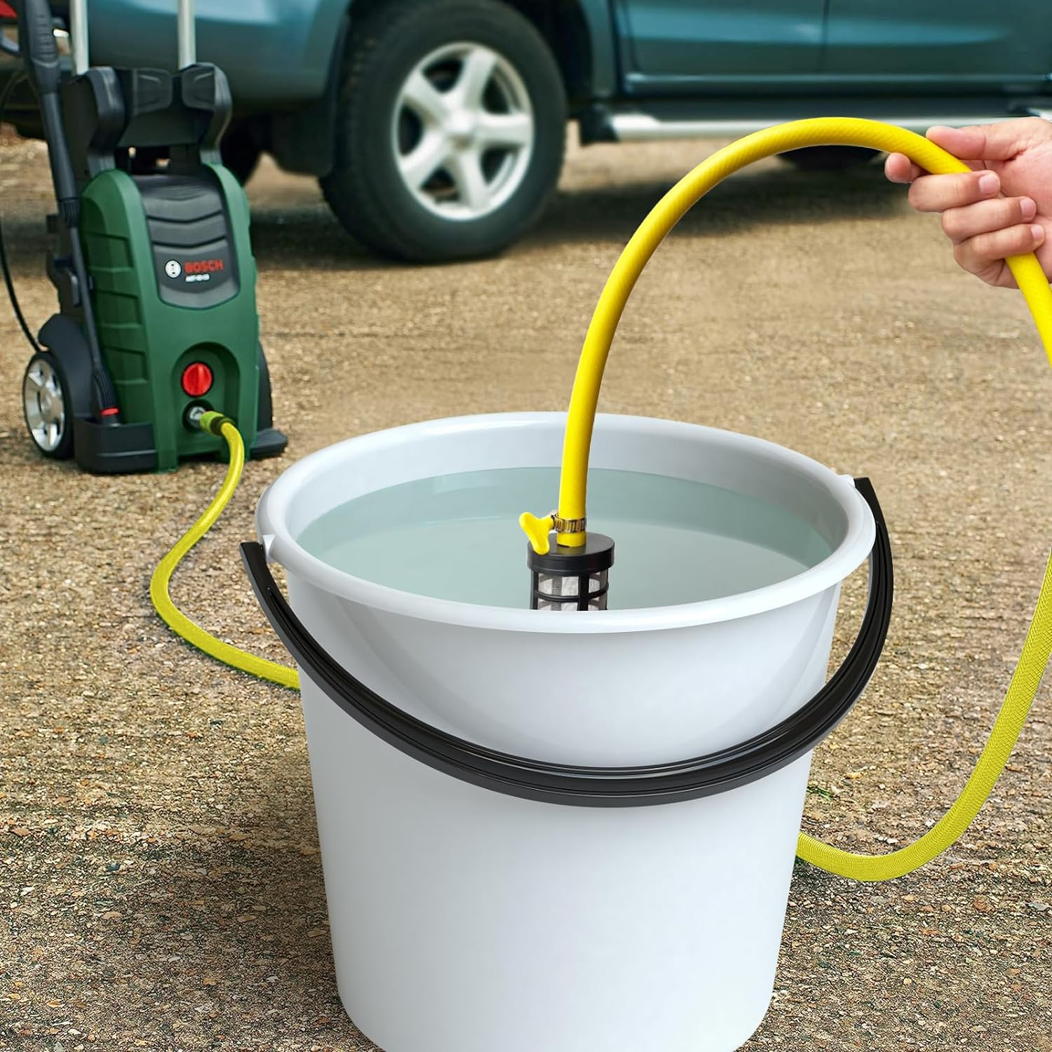 3 Meter Suction Hose with Quick Coupling & Filter Compatible with K2-K7 Series and Bosch AQT Series High Pressure Washers&hellip;