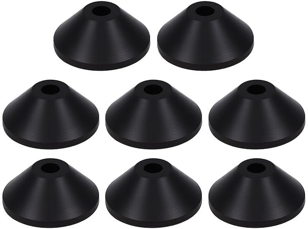 8Pcs Toilet Seat Fittings, M8 Non Slip Rubber Washers and Toilet Hinge Fitting Replacement Conical Washers for Loose Toilet Seat, Black Stabilisers
