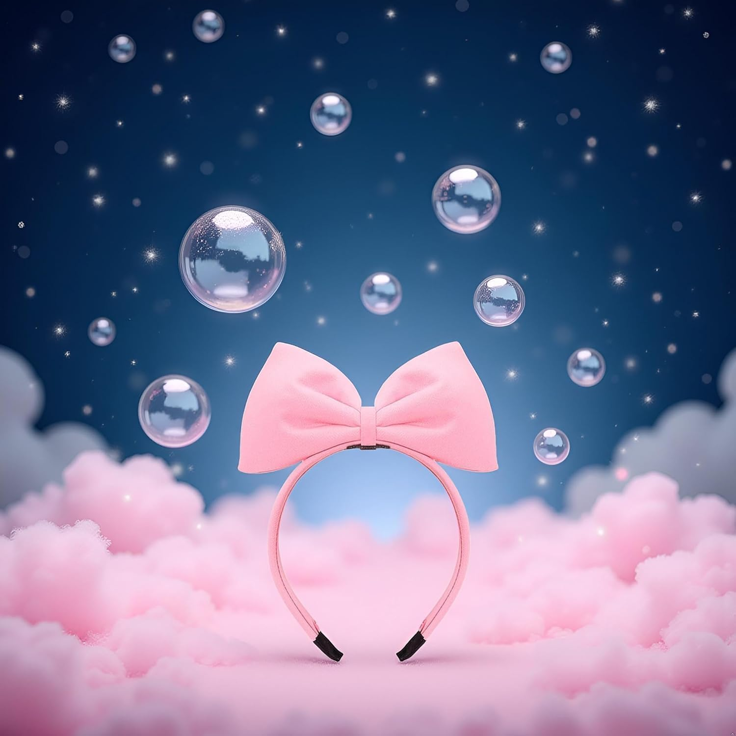 2Pcs Sweet Pink Halloween Bow Headband Bowknot Hair Hoops Bands Headpiece Hairband for Women and Grils,Women Christmas Birthday Party Decorations Accessories Easy to Wear,Headbands Hair Accessories image number 1