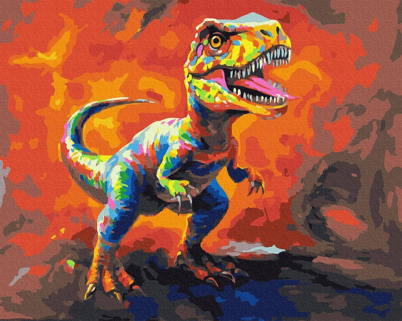 Paint by Numbers for Adults, Paint by Numbers Kits Canvas for Adults Chidlren, Painting by Number for Kids Adult Craft Kits for Home Decor Fighting Dinosaurs 40X50Cm