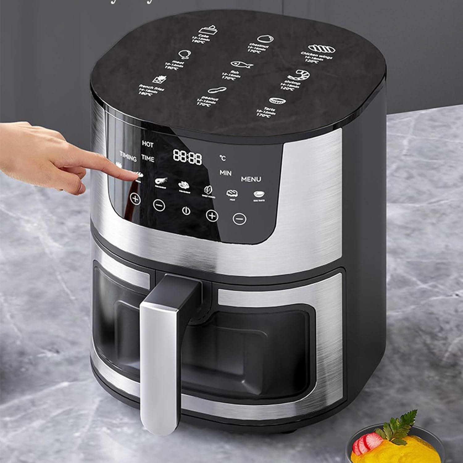 Enliansgo Air Fryer &ndash; 7L Airfryer for Quick & Easy Meals in Minutes, Air Fry, Roast, Reheat, Dehydrate, Air Crisp Technology, Touchscreen Controls with 7 Presets, Nonstick Basket