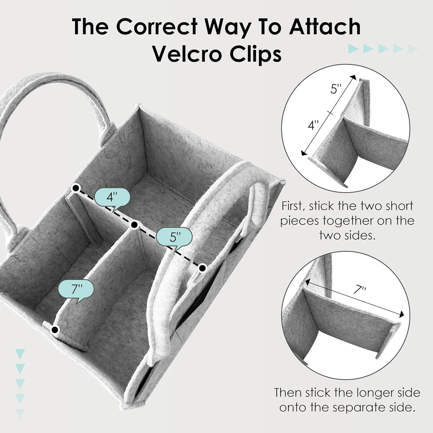 Diaper Caddy Organiser with Handle- 2-Pack Foldable Nursery Tote Storage Bin & Car Organiser for Diapers, Wipes, and Baby Essentials -Portable Car Travel Organizer Toys Storage Bag with Multi Pockets image number 5