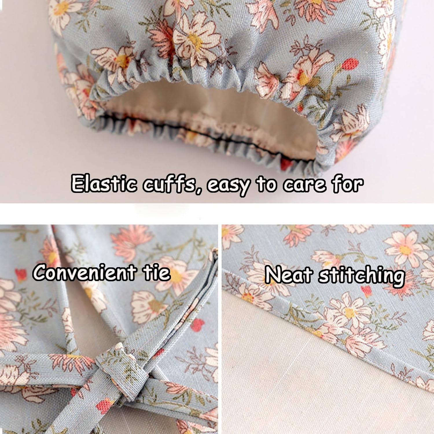 Taoluwin Kitchen Apron, Cooking Apron for Women, Cross Back Design with Stain-Resistant Fabric, Elastic Cuffs, Pockets & Lace Trim for Baking, BBQ image number 1