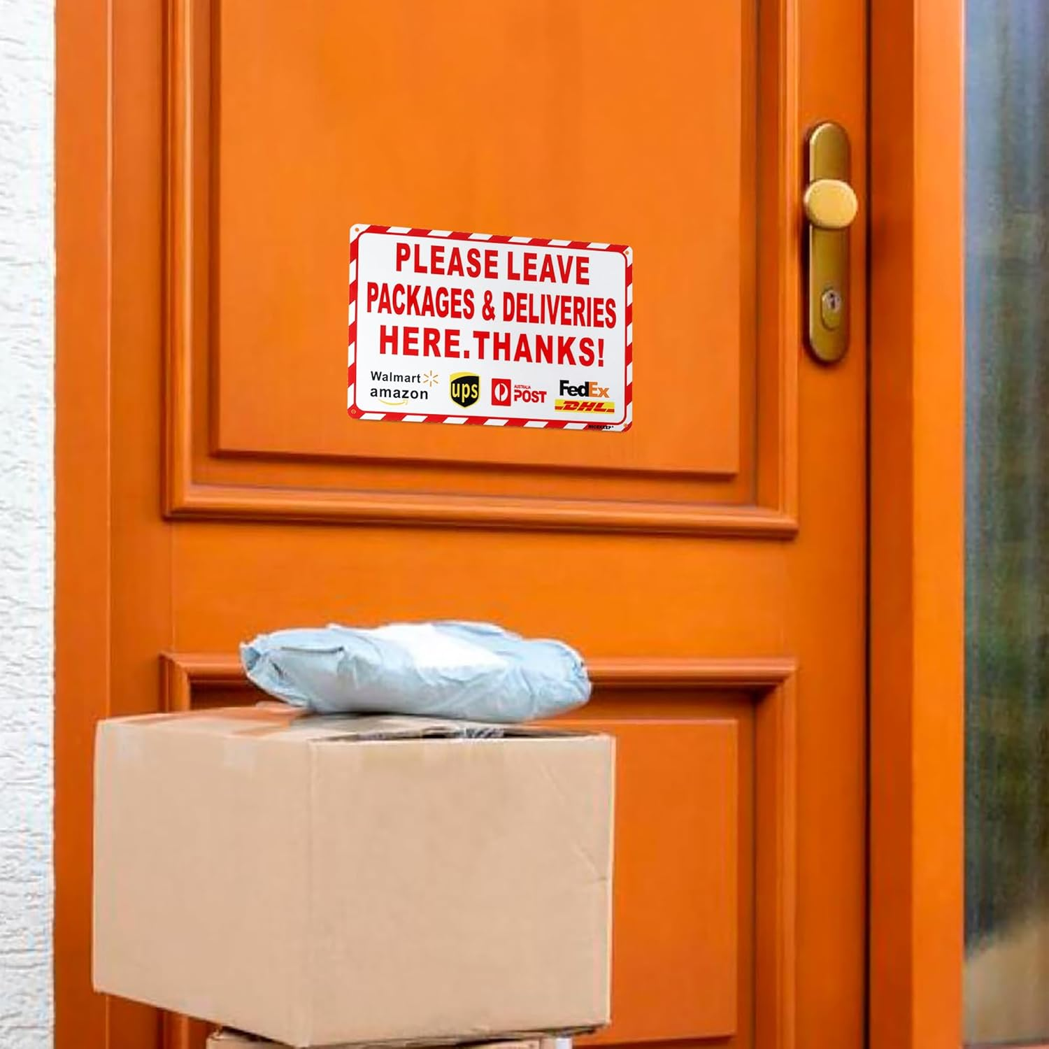 Nicekeep Package Delivery Sign for Outdoor Use - Please Leave Packages & Deliveries Here Thanks - 8X12 Inch Delivery Signs for Package - Colorful Please Leave Package In Box image number 3
