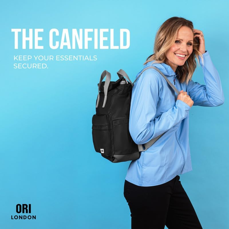 ORI LONDON Rolltop Backpack for Men & Women - Medium Nylon Travel Backpack for Laptop & Accessories - the Canfield image number 2