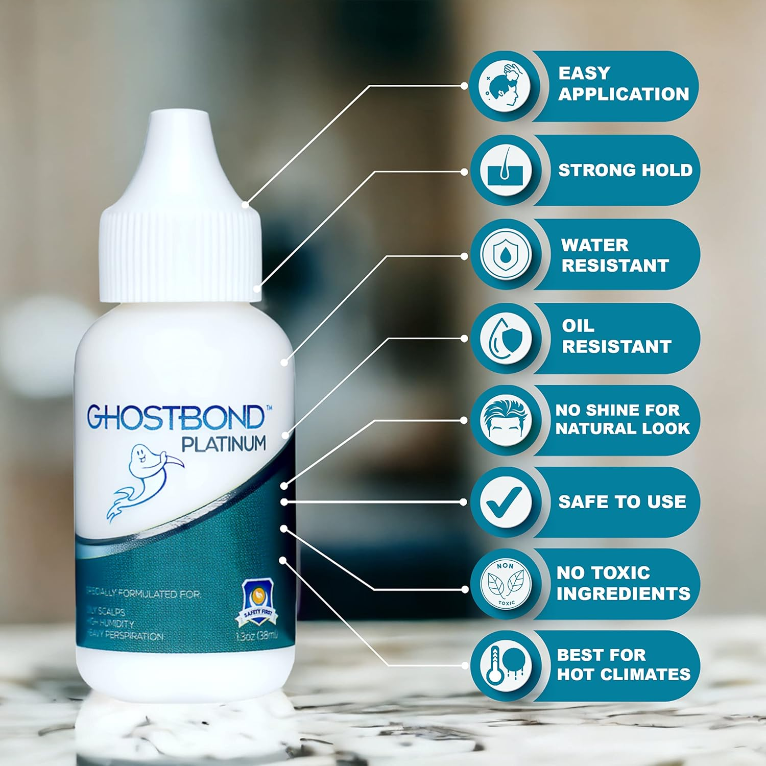 Professional Hair Labs Ghost Bond Platinum Lace Glue Skin Glue, 1.3 Oz image number 4