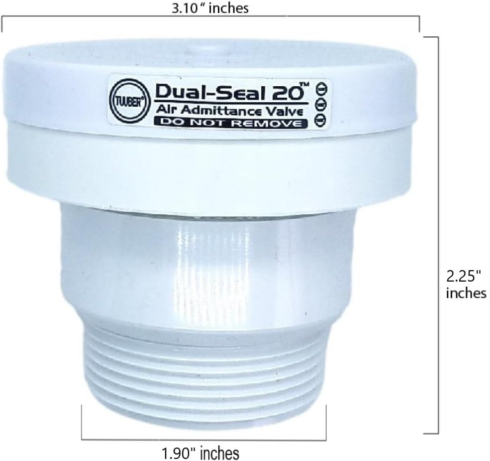 Tuuber 1-1/2 Inch Vent 2X Superior Seal Air Admittance Valve