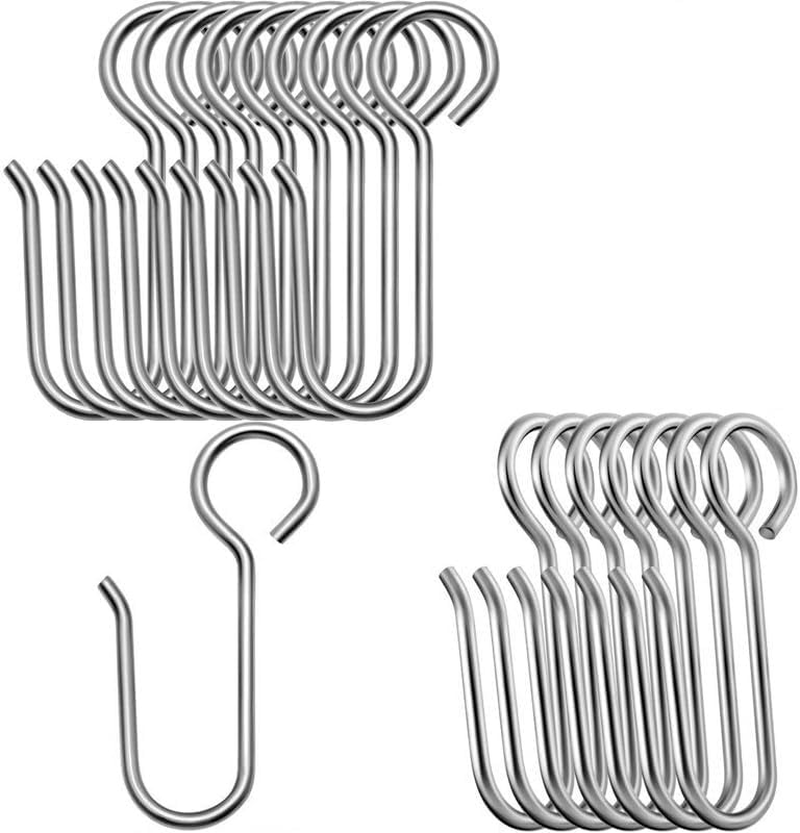 Generic Metal Curtain Hooks &ndash; 50 Pack Drapery Hooks Curtain Track Hooks Hanger S Hooks Hardware Hooks Small Clips for Ceiling Curtains Track Indoor/Shower/Window (Style1, One Size) image number 3