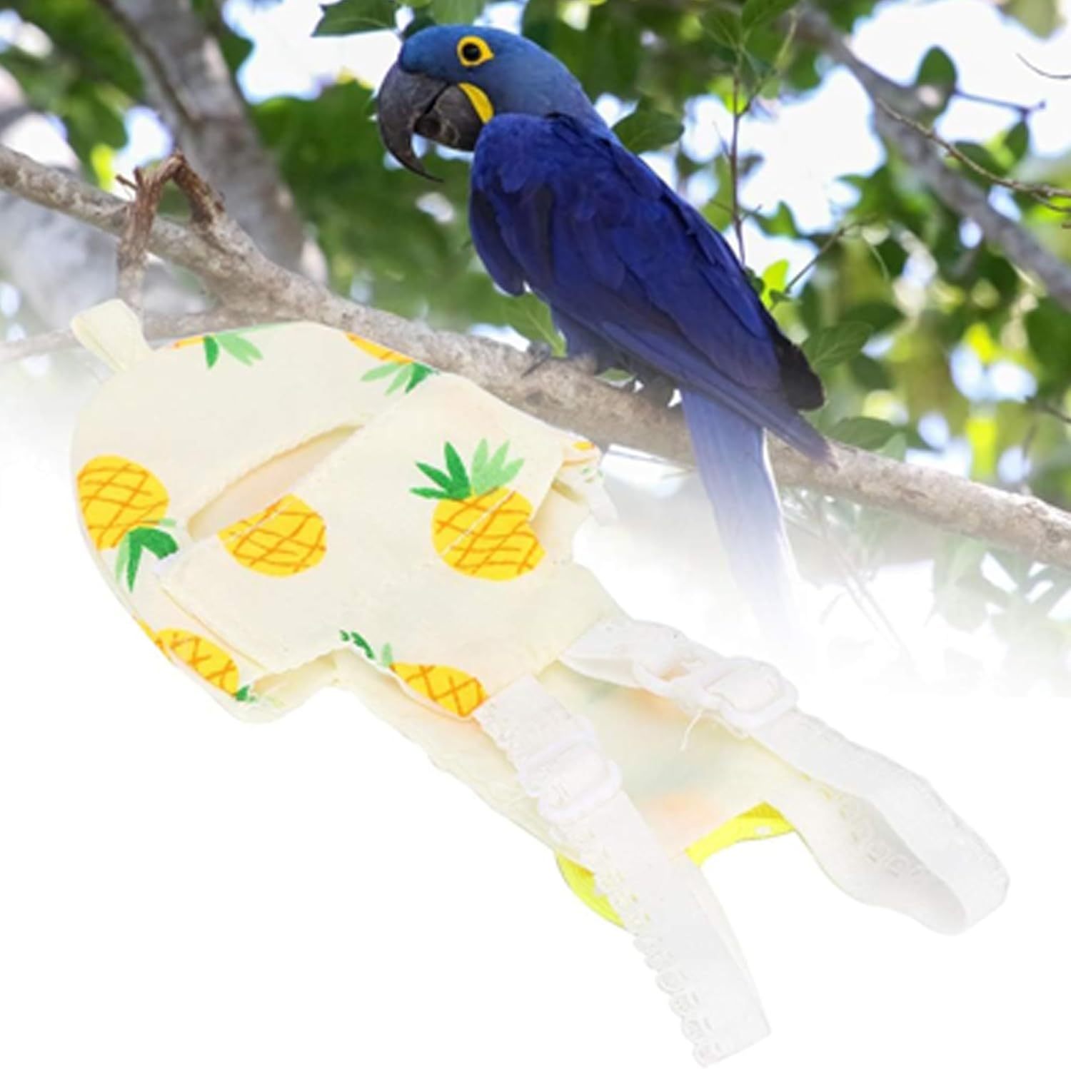 2 Pieces of Pet Bird Flight Suit Diaper,Bird Diaper,Seat Belt Elastic Bird Diaper,Reusable Cotton Elastic Shoulder Strap,Diaper Flight Kit Lining for Bird Protection (M) image number 1