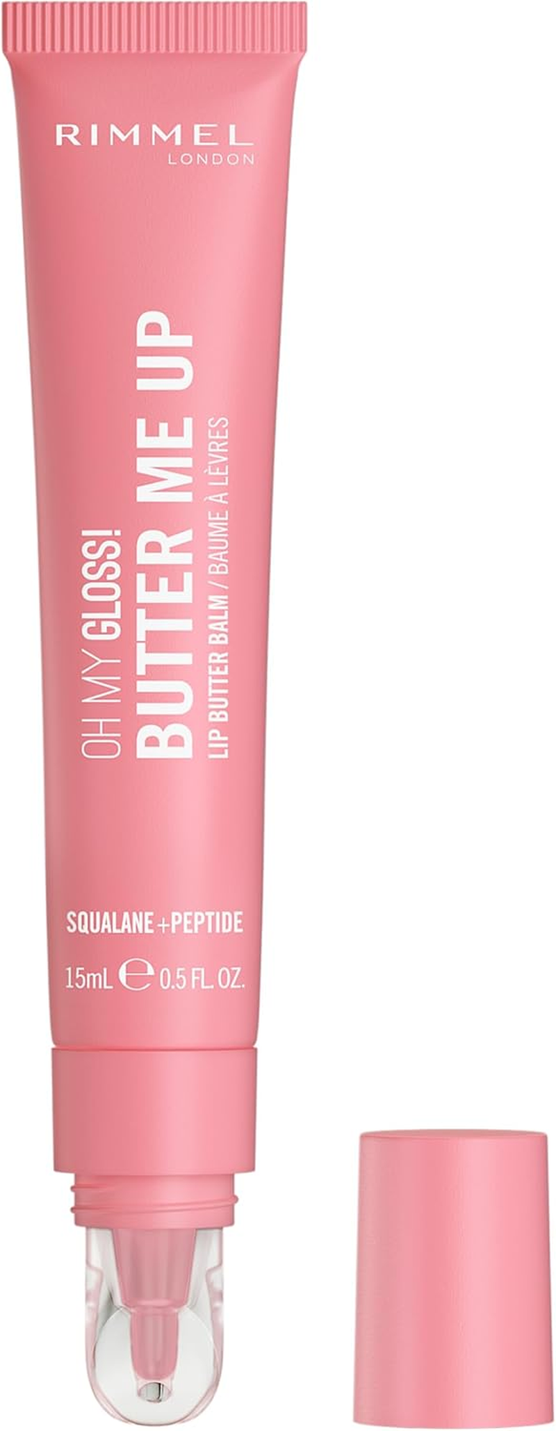 Rimmel London Oh My Gloss Butter Me up Lip Butter Balm 003 Bubble Gum, Hydrating Lip Balm, Tinted Lip Balm, Lip Care, Hydration, Nourishing, Squalene, 15Ml (0.53Oz) image number 1