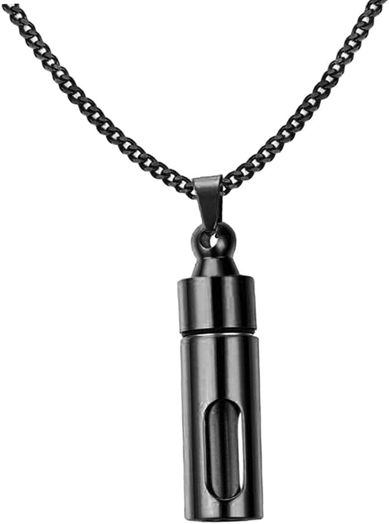 Screw Urn Pendant Necklace Jewlery Stainless Steel Glass Openable Container Vial Tube Urn Keepsake Cremation Ashes Holder