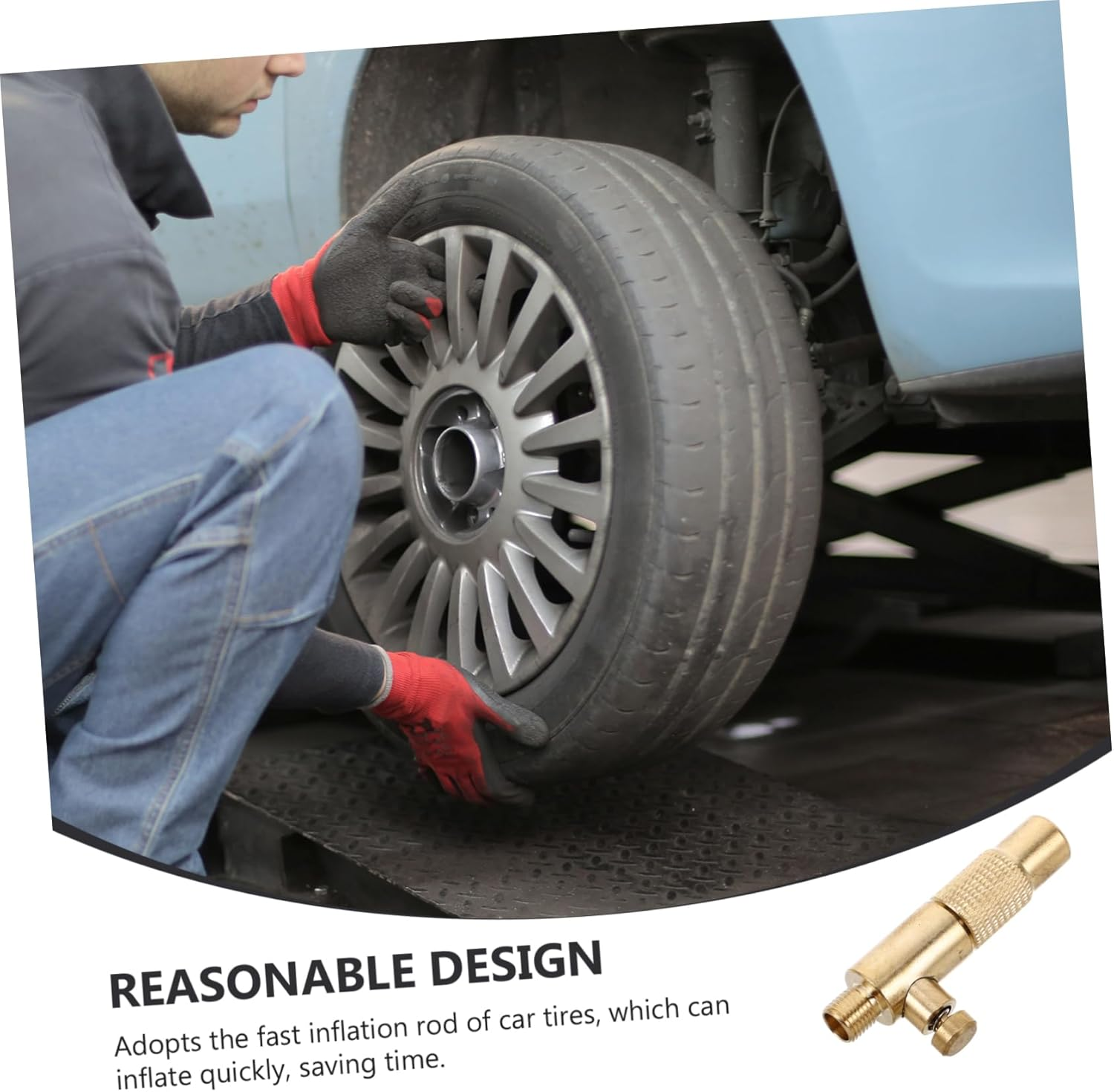 Outanaya Car Air Pump Connector Threaded Valve Adapter Quick Connect Fittings Portable Air Compressor Accessory for Car Tires and Bike Wheels Replacement