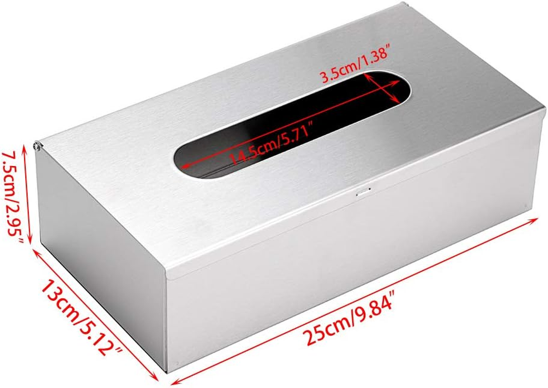 Sumnacon Rectangular Tissue Box Cover - Stylish Stainless Steel Paper Facial Cover, Modern Metal Tissue Box Holder for Bedroom/Bathroom/Vanity/Countertop/Dresser/Night Stand/Office/Car, Brushed Nickel image number 4