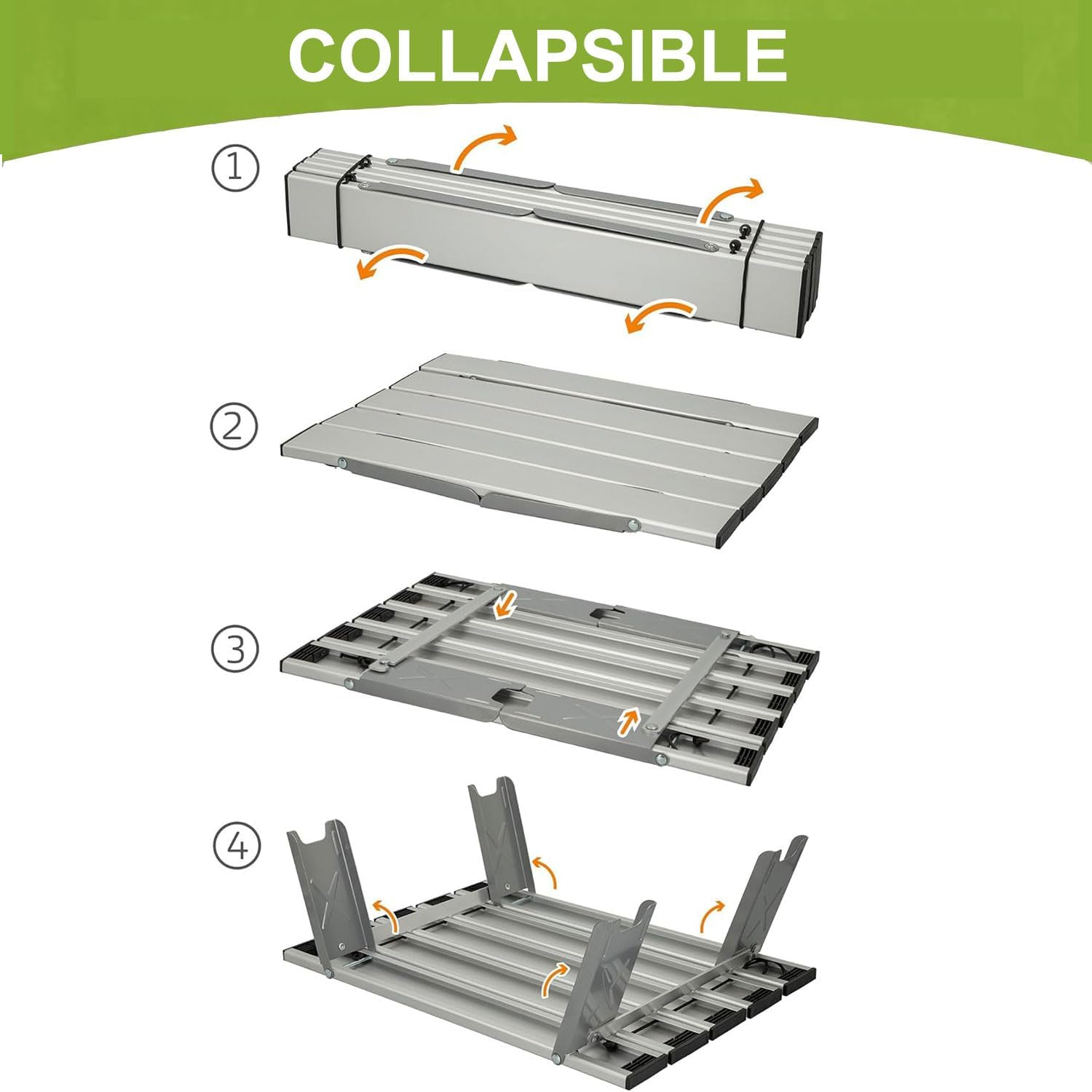 Table Outdoor Mini Small Camping Table, Portable Folding Beach Table Mini Camping Table Aluminum, Ultralight Picnic Table with Carry Bag for Outdoor Travel, Picnic, Car Camping, Beach (Silver) image number 5