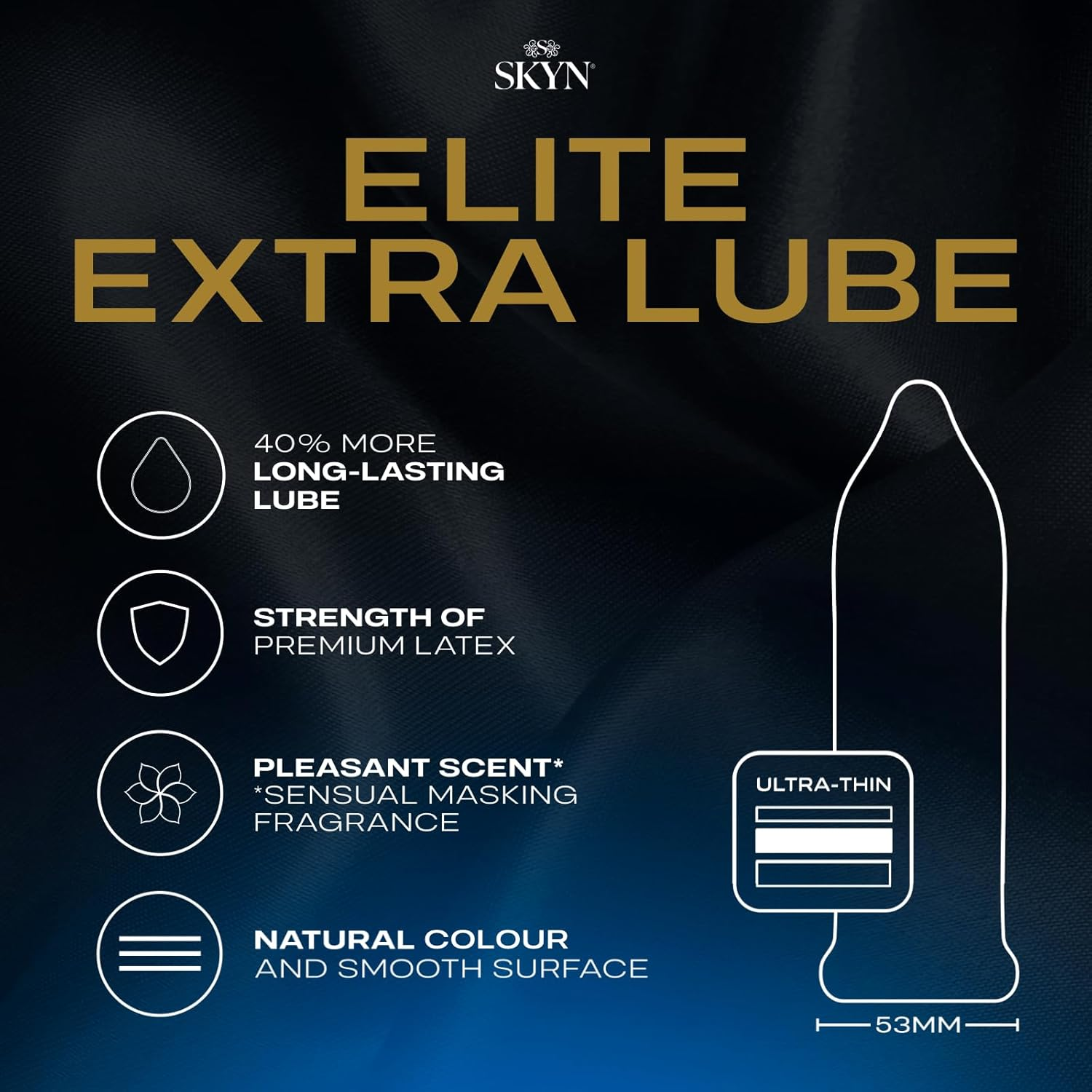 SKYN Elite Extra Lube Ultra-Thin Non-Latex Condoms 10 Pack image number 2