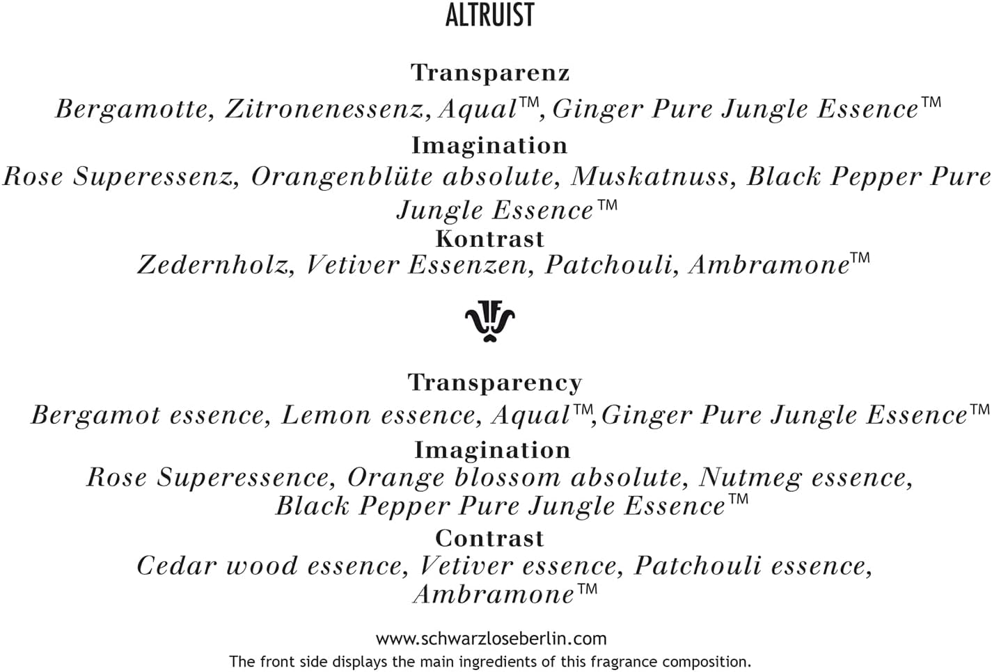 J.F. Schwarzlose Berlin Unisex Eau De Parfum Altruist 1.7 OZ image number 3
