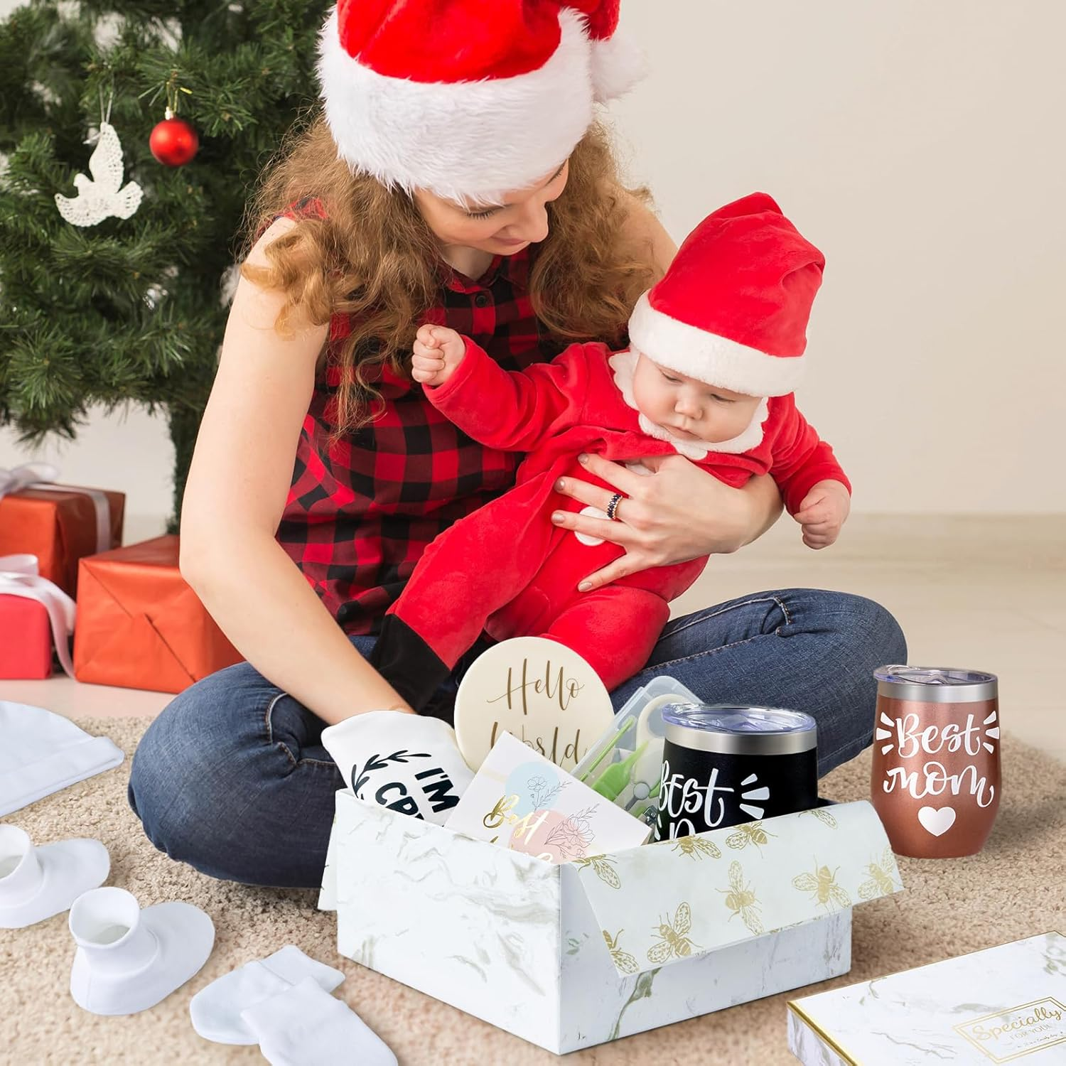 Gender Reveal Gift,10Pcs New Parents Dad Mom to Be Tumbler Gifts,Neutral Boy Girl Baby Gift, Baby Shower Basket,First Time Expecting Parent, Newborn Essentials Box, Pregnancy Announcement Babe Arrival image number 5