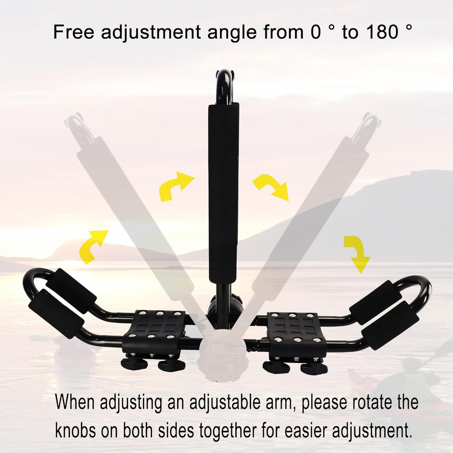 Folding Kayak Roof Rack Adjustable for Kayak/Canoe/Sup,J-Bar Rack on Roof Mounting on SUV, Car and Truck Crossbars. (23-Krf-2) image number 2
