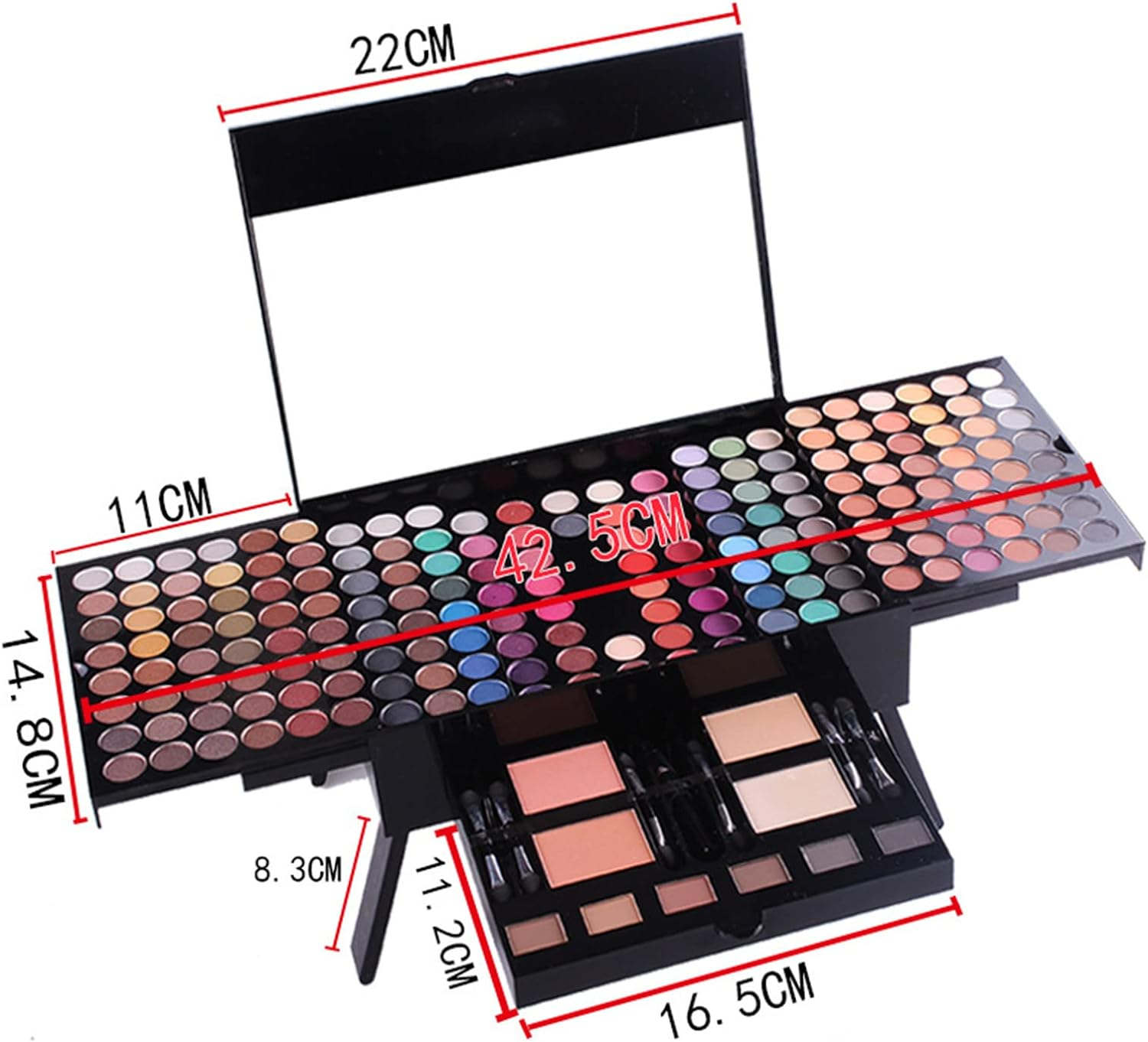 MKNZOME 180 Colors Makeup Kit, All in One Gift Makeup Set for Women Girls Teens Festive Gift Multi-Purpose Beauty Travel Carry Box Including Eye Shadow Blush Sponge Brush Eyeliner and Etc image number 5