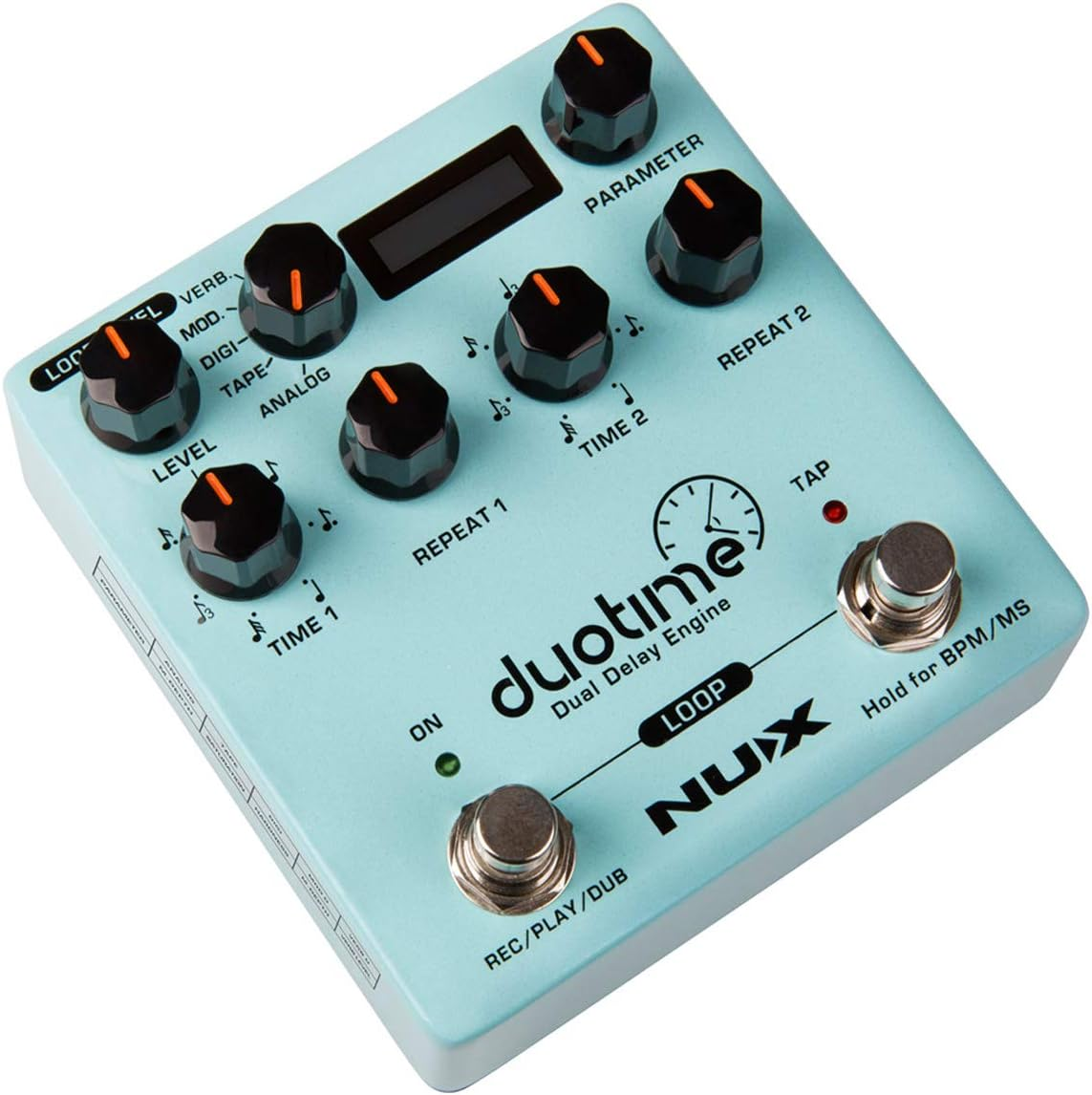 NUX Duotime Stereo Delay Pedal with Analog, Tape, Digital, Modulation, and Verb Delay image number 3