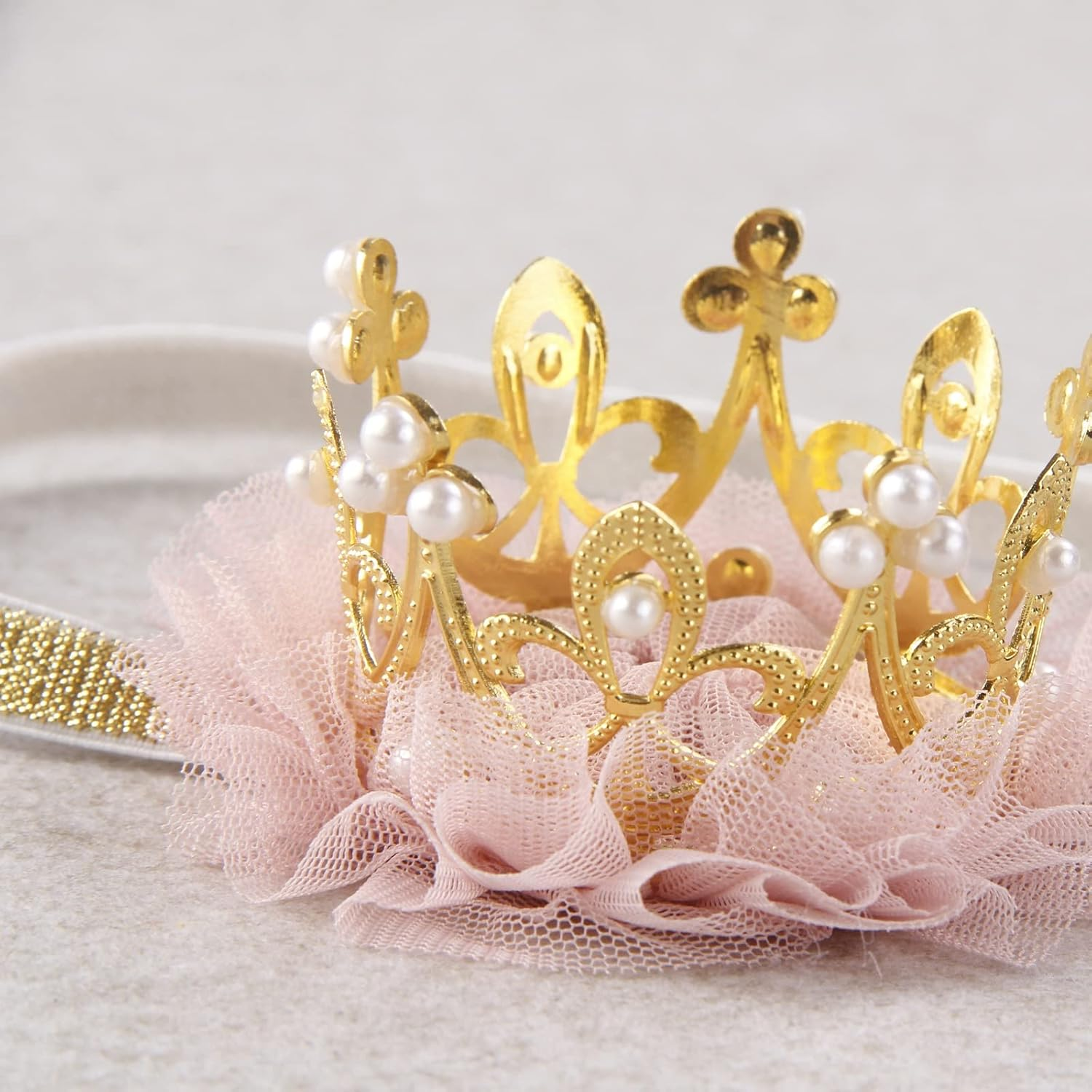 Nishine Princess Toddler Girls Crown Tiaras Baby Elastic Birthday Party Crown Headband Photo Props Gift image number 4