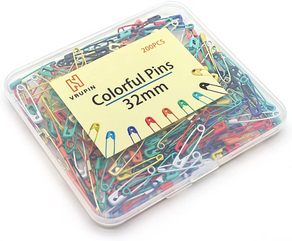 200Pcs -Safety Pins Colored, 1.26Inch32Mm Small Safety Pin Kit Colorful Assortment Bulk for Quilting Clothes Baby Diaper Decorative (Multi) image number 3