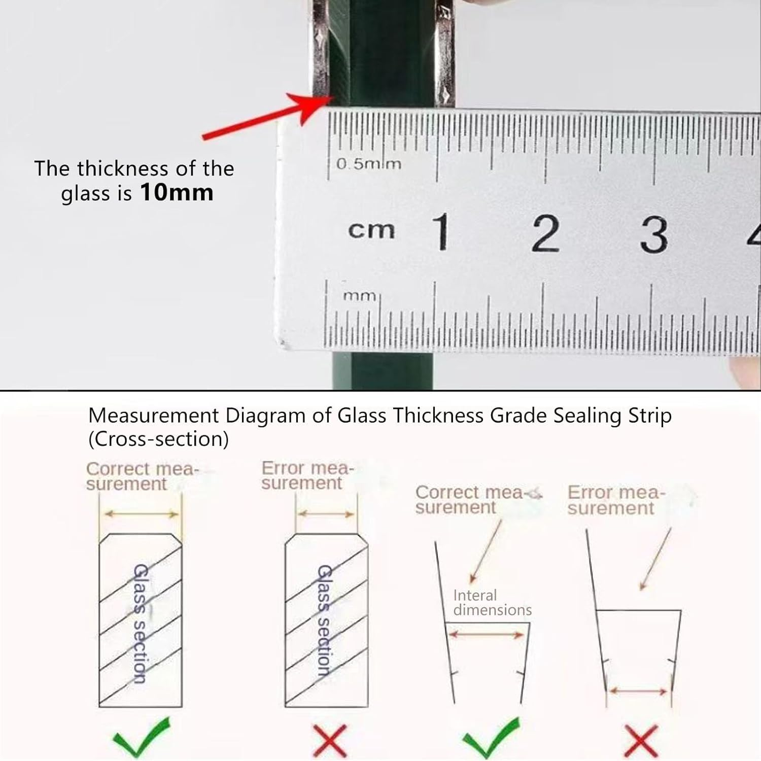 Shower Door Seal Strip, 78.7" Soft Frameless Glass Shower Door Sweep Side Seal to Stop Shower Leaks U Type,Fit for 10Mm (3/8&rdquo;) Glass Door Translucent image number 4