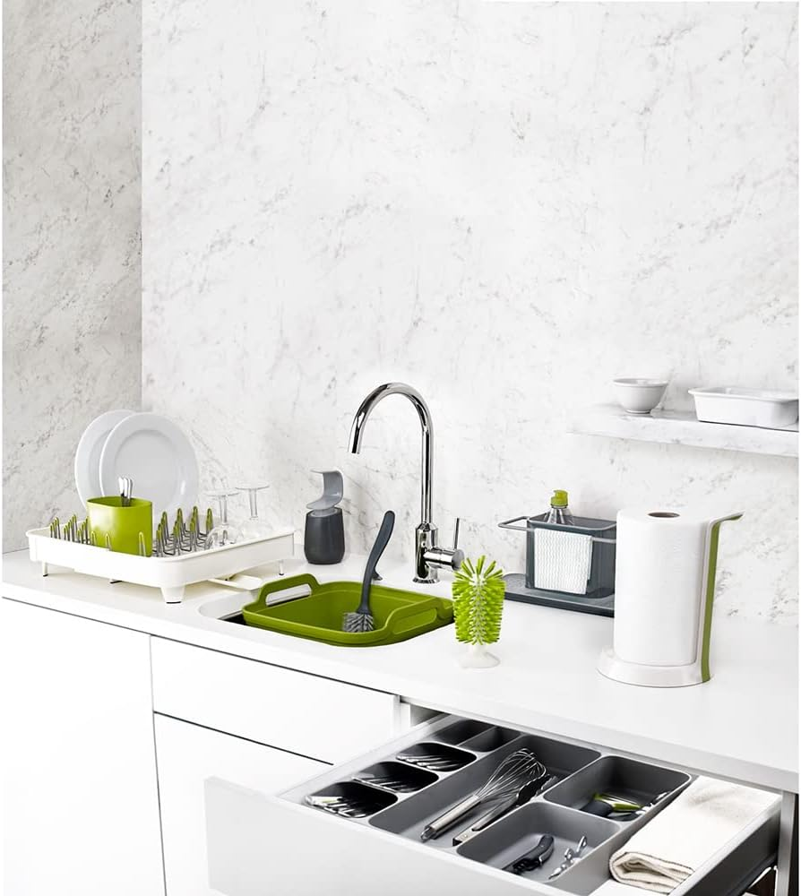 Joseph Joseph Drawerstore Compact Cutlery Drawer Organiser Tray, Grey