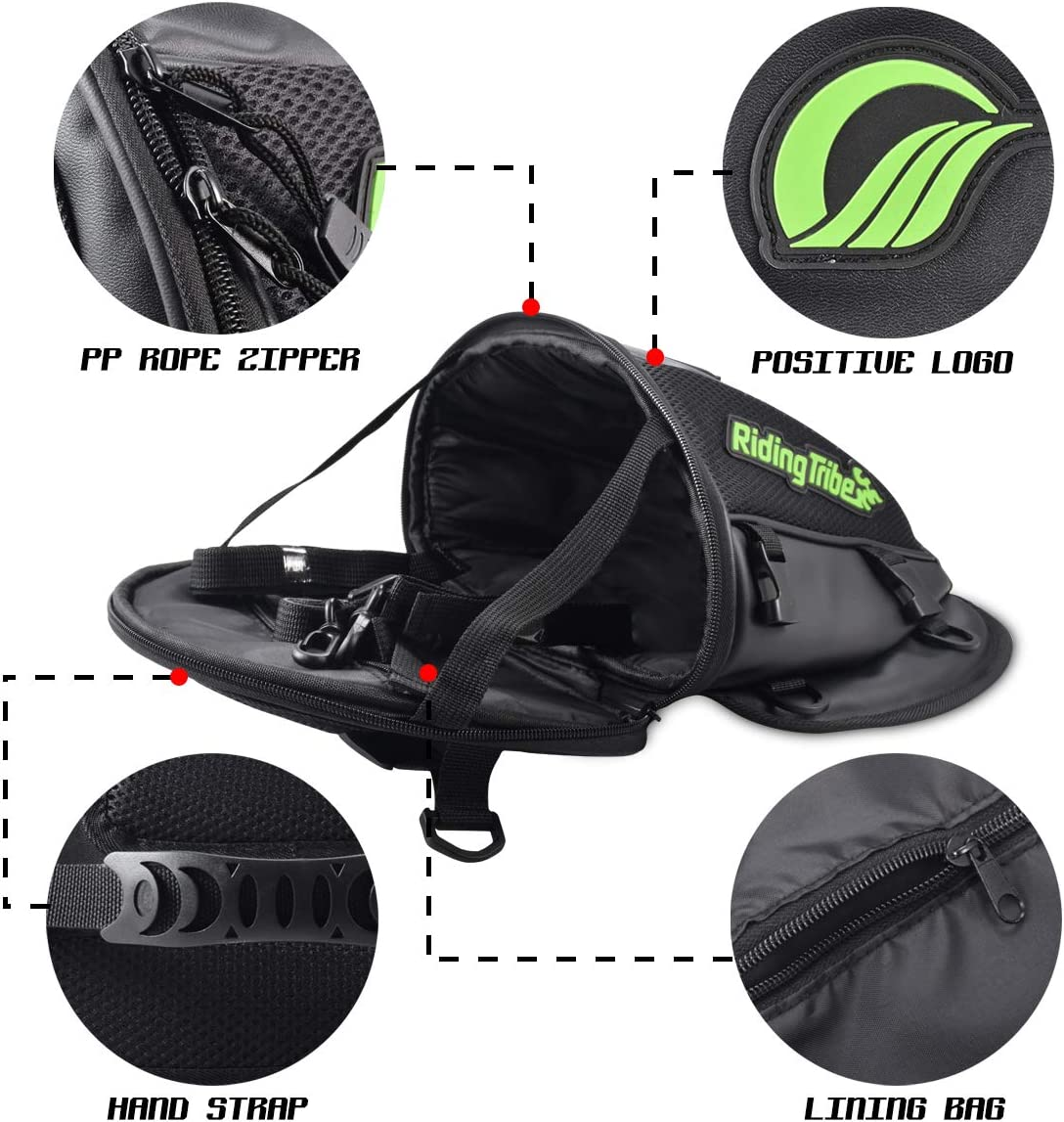 Katur Motorcycle Backseat Tank Bag Multifunctional Waterproof PU Leather Storage Saddle Bag Motorbike Rear Seat Super Light Tail Accessories Bags -Black image number 1