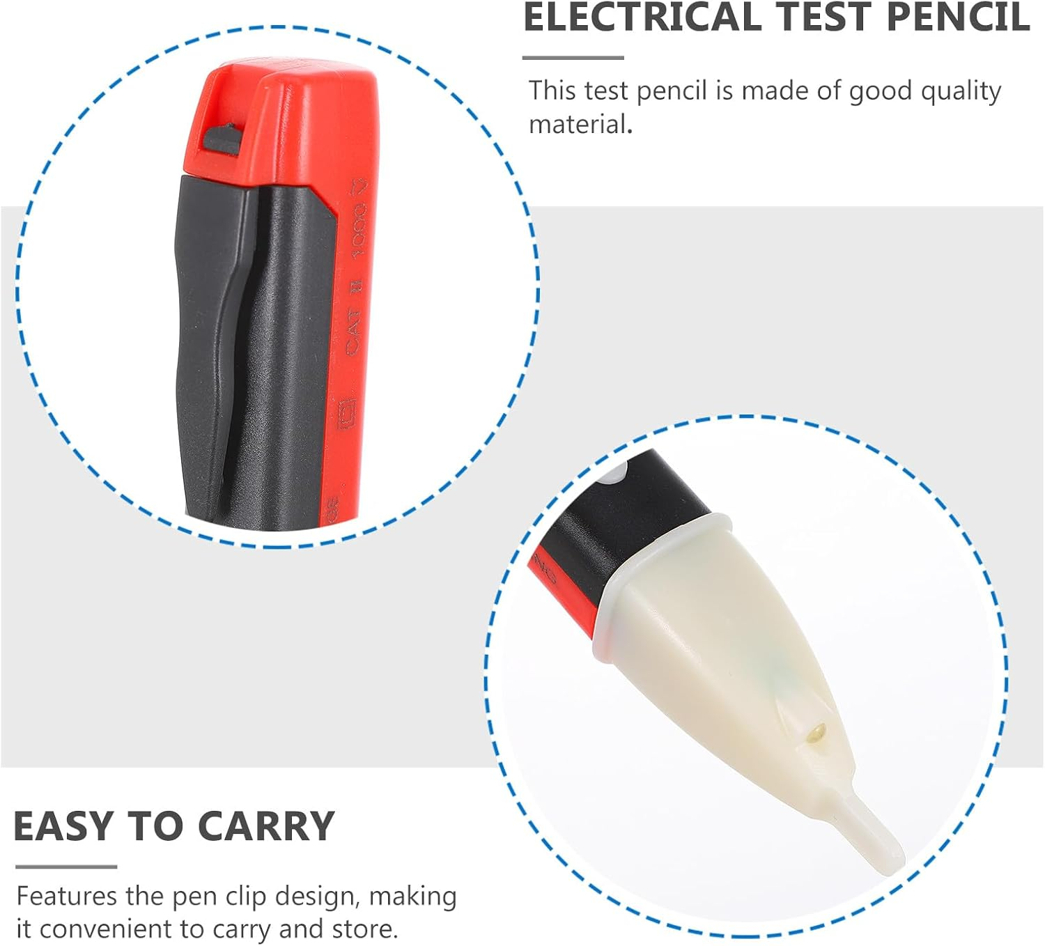 WOONEKY Non-Contact Electrician Test Pen with Sound and Light Alarm, Multifunctional Voltage Tester Pencil for Ac Detection, Red Electrical Testing Tool for Professional Use image number 3
