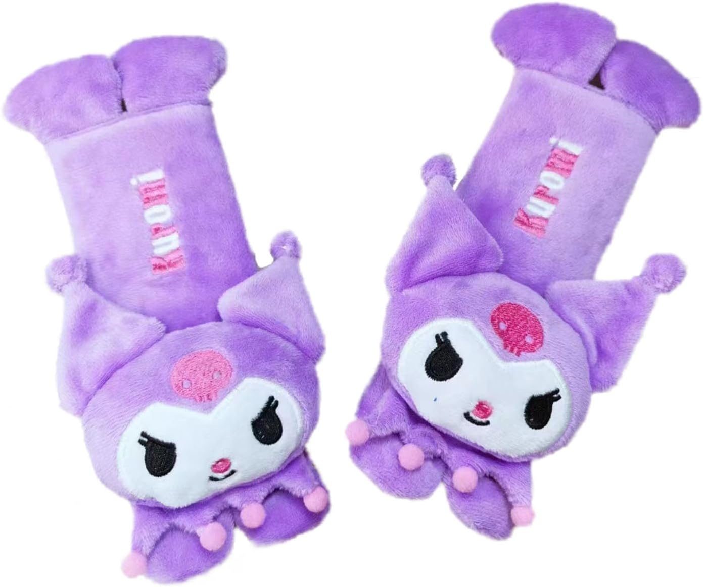 Kawaii Car Seat Belt Strap Cover, Cute 2 Pieces Set Anime Seat Strap Neck Protector Car Decorations for Women (Kuro) (Mg-Seat Belt Cover-003) - Melo+Kuro image number 2