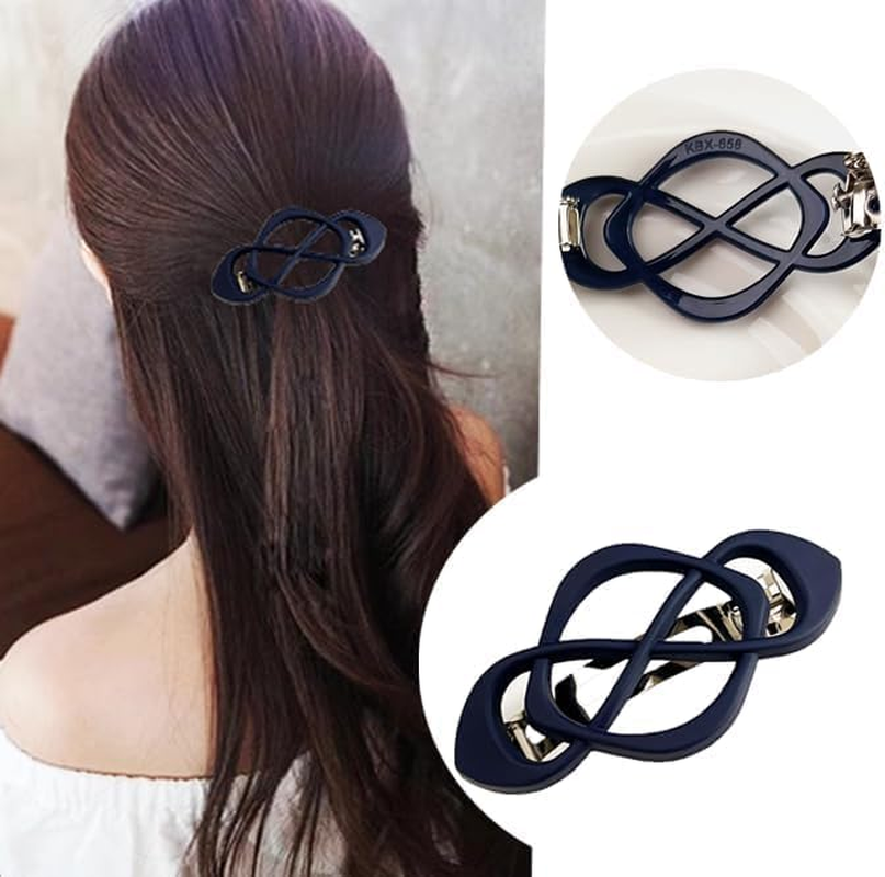 Vintage French Barrette Clips Matte Flat Claw Clips, 4Pcs Flat Hair Clips French Hair Claw Clips for Women and Girls