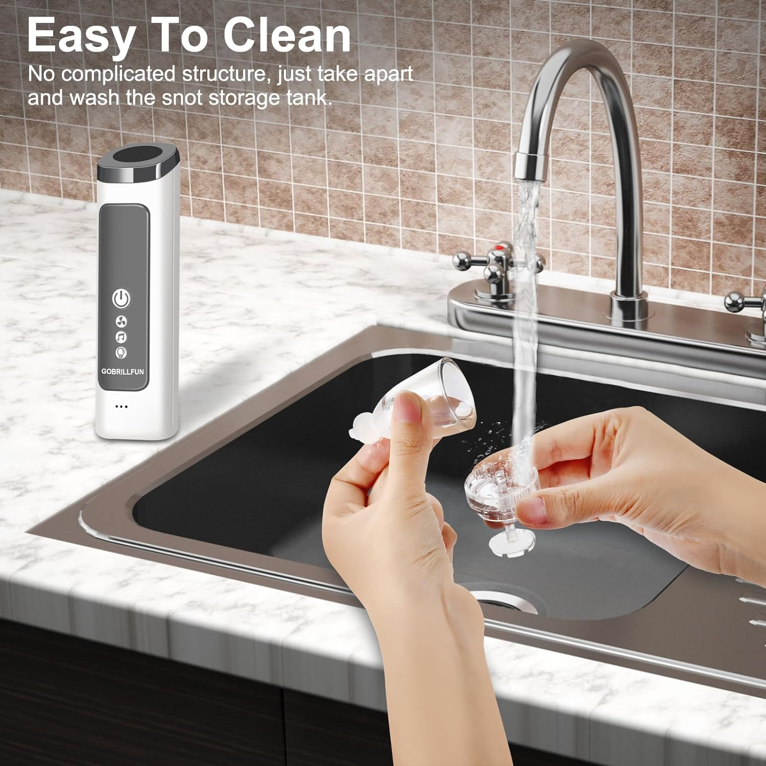 Nasal Aspirator for Baby, Rechargeable Electric Aspirator Hospital Grade Snot Removal with Music and Night Light, Large Flow and Strong Suction for Infants, Babies, Toddlers from 0 to 12 Year Old (Integrated Type) image number 1