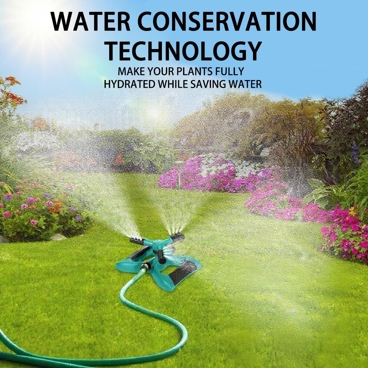 Sprinkler for Yard, Rotating Garden Sprinkler for Large Area Coverage, Lawn and Yard Sprinklers (Green)