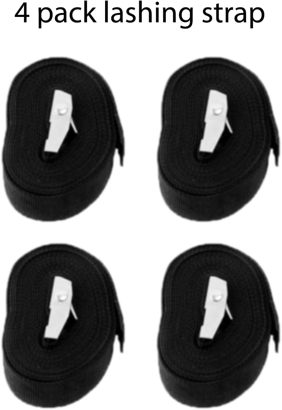 Tie down Straps 6.5Ft, Fifod Lashing Strap with Adjustable Zinc Alloy Cam Buckle, Heavy Duty Black Securing Straps, 4 Pack (6.5Ft X 1 Inch) image number 1