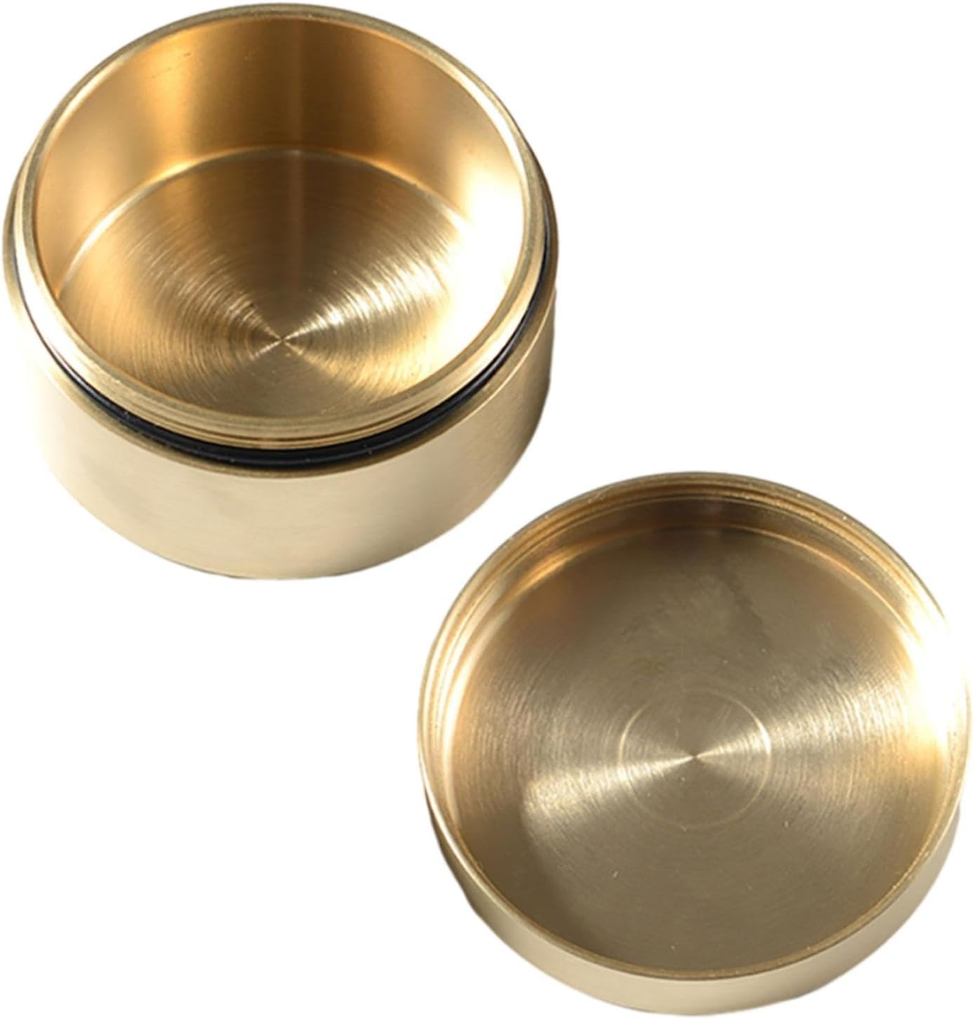 Colaxi Brass Pill Case Pocket Pill Container Multipurpose Portable Dustproof round Pill Box Sealed Container for Outdoor Working image number 1