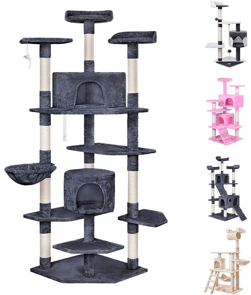 BEASTIE Cat Tree Scratching Post Scratcher Tower Condo House Furniture Wood 203 Black Colour