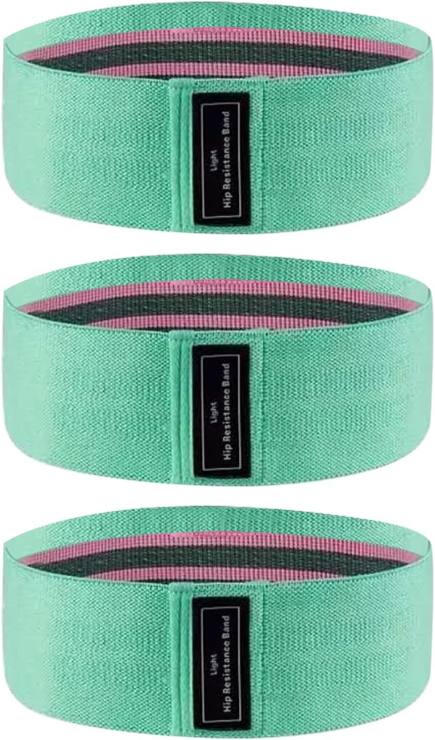 3 Pcs Resistance Bands Sets for Legs and Butt Women anti Slip Workout Fitness Bands Green 8Cm Width * Circumference 56Cm image number 2