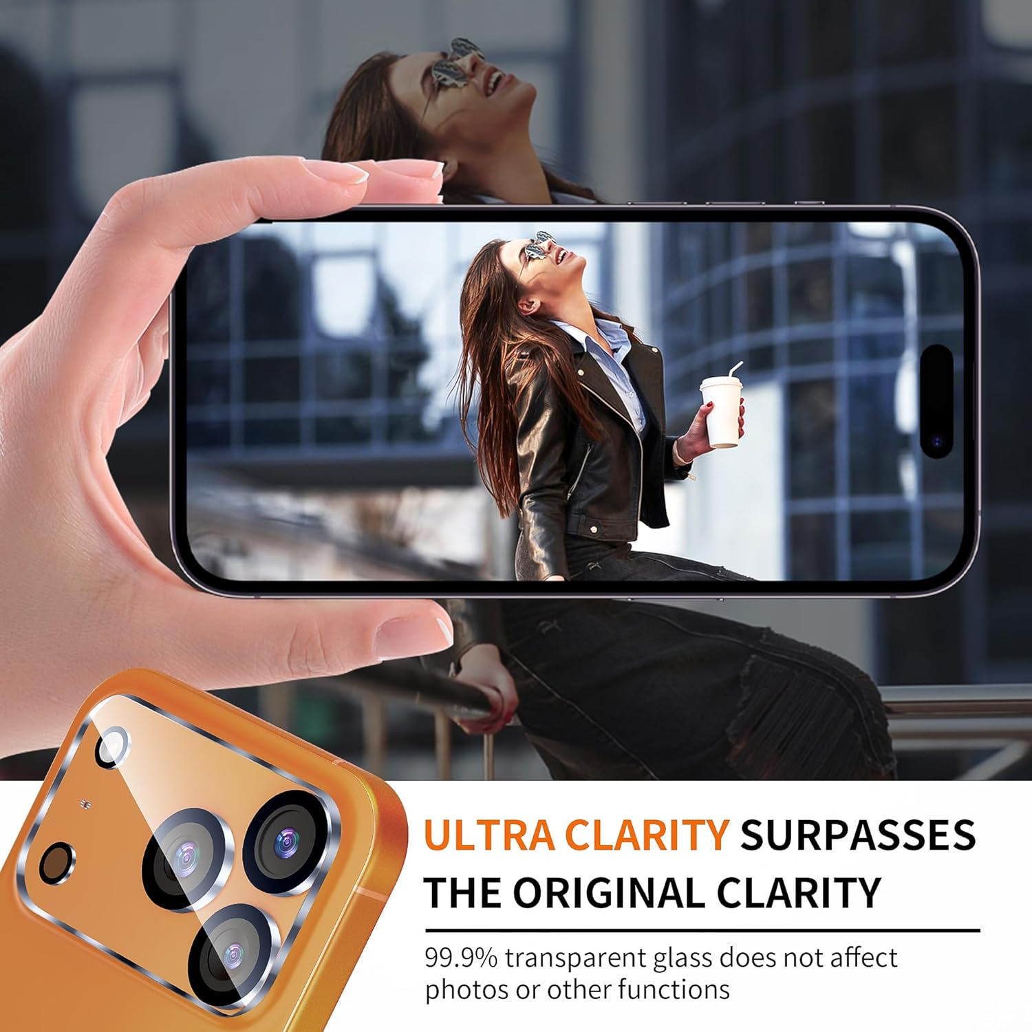Diruite 3 Pieces Camera Lens Protector for Iphone 17 Pro Camera Protector,Hd anti Scratch Tempered Glass&Aluminum Frame Lens Cover,Black Circle image number 5