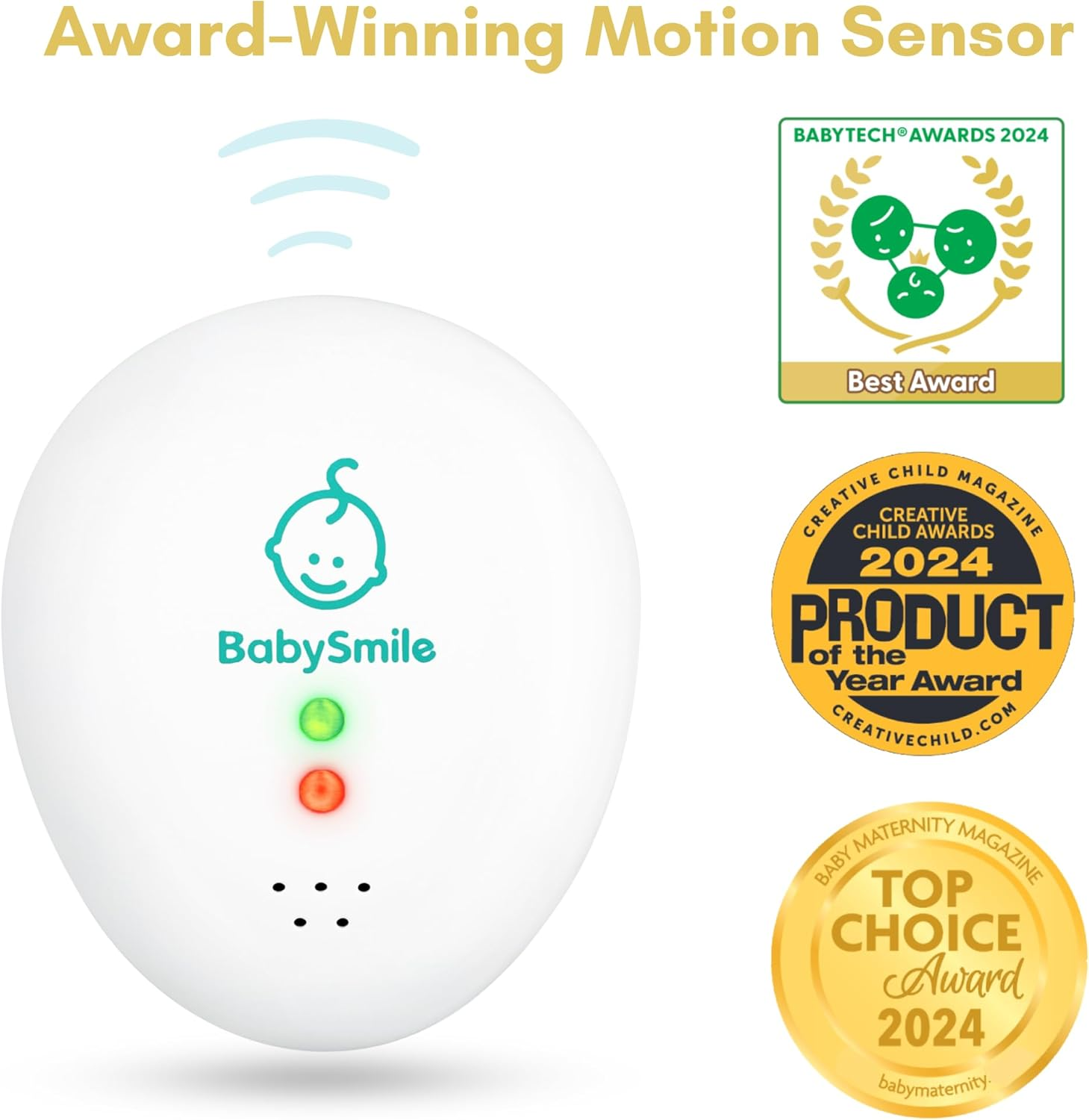Baby Smile Baby Motion Breathing Monitor | Baby Abdominal Movement Monitor | Audible Alerts for Quick Alerts | Diaper Clip | No Bluetooth