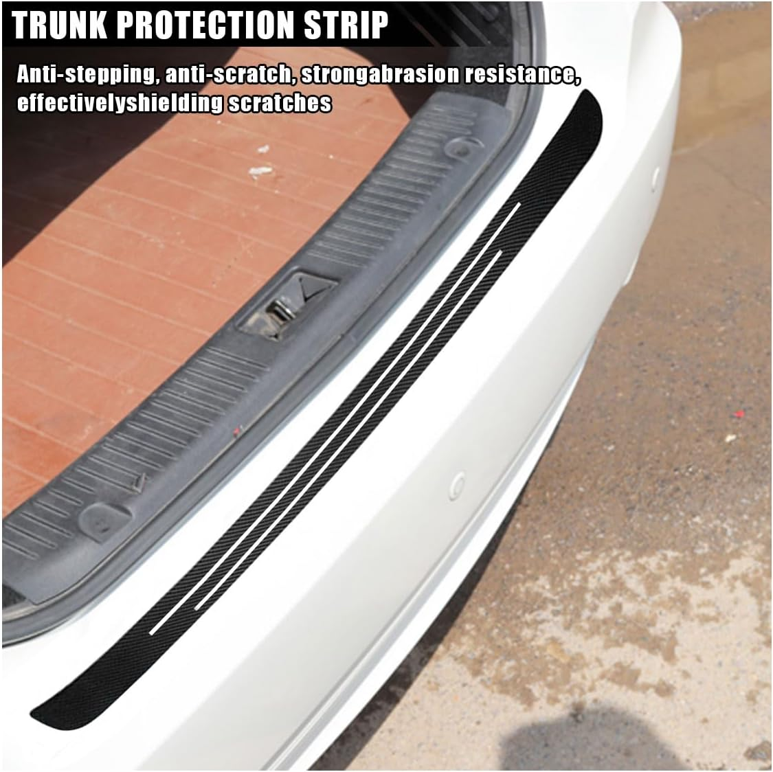 Car Door Sill Protector, Anti-Scratch Carbon Fiber Trunk Door Sill Protection Door Entry Edge Guard, Car Door Threshold Protection Sticker, Universal Vehicle Trim Cover for Car Truck SUV (9Pcs) image number 1