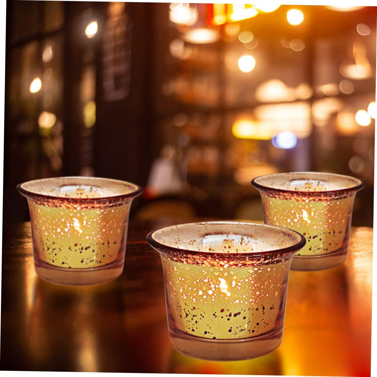 OSALADI 12Pcs Candlestick Cup Glass Holder Multi-Use Decorative Candle Cups for DIY Tealight Candle Holders Compact image number 2