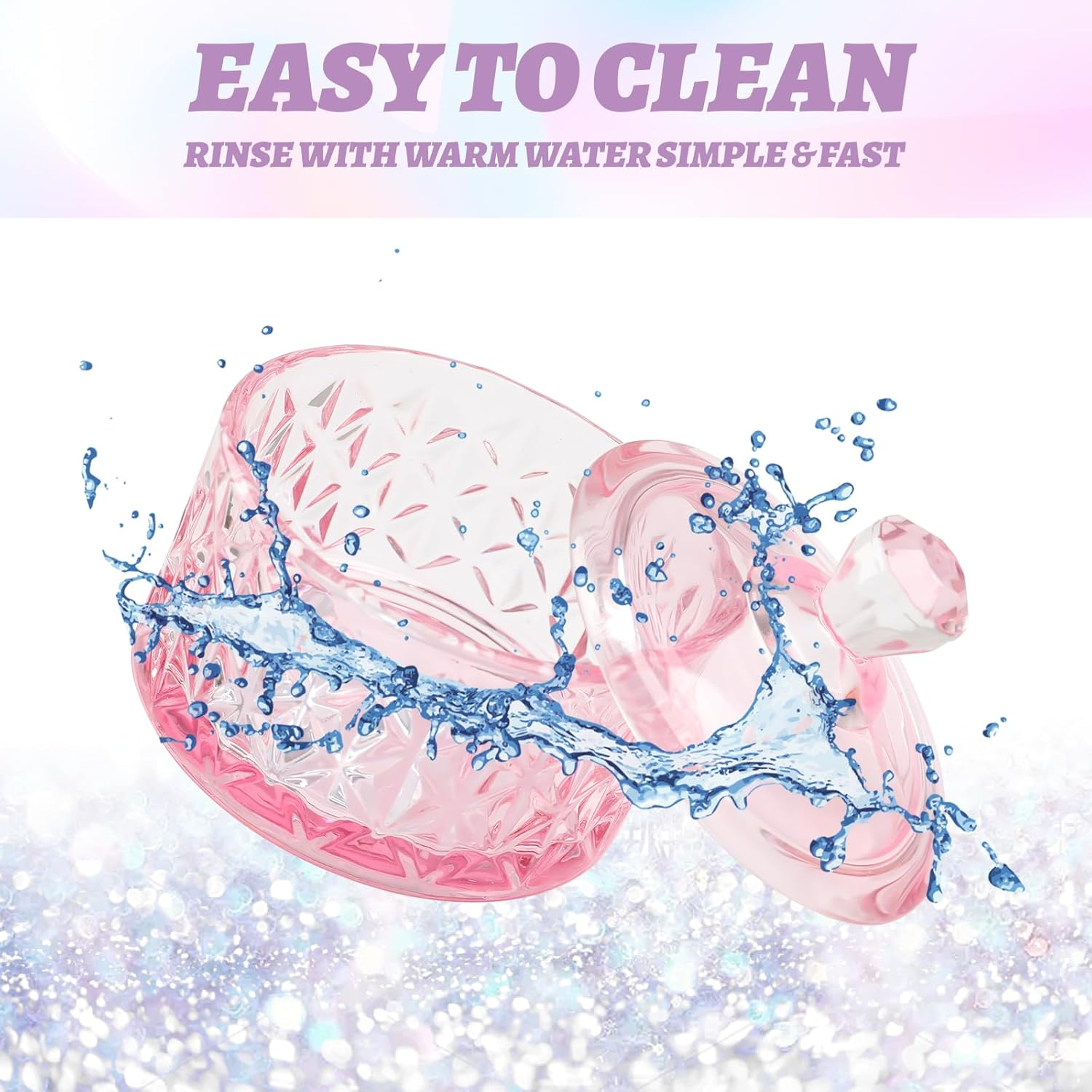 BOMOQING Nail Dappen Dish with Lid, 60Ml Large Nail Monomer Dish, Glass Nail Cup for Holding Acrylic Liquid Acrylic Nail Powder Nail Decor Monomer Acrylic Nail Liquid (Pink)&hellip; image number 1