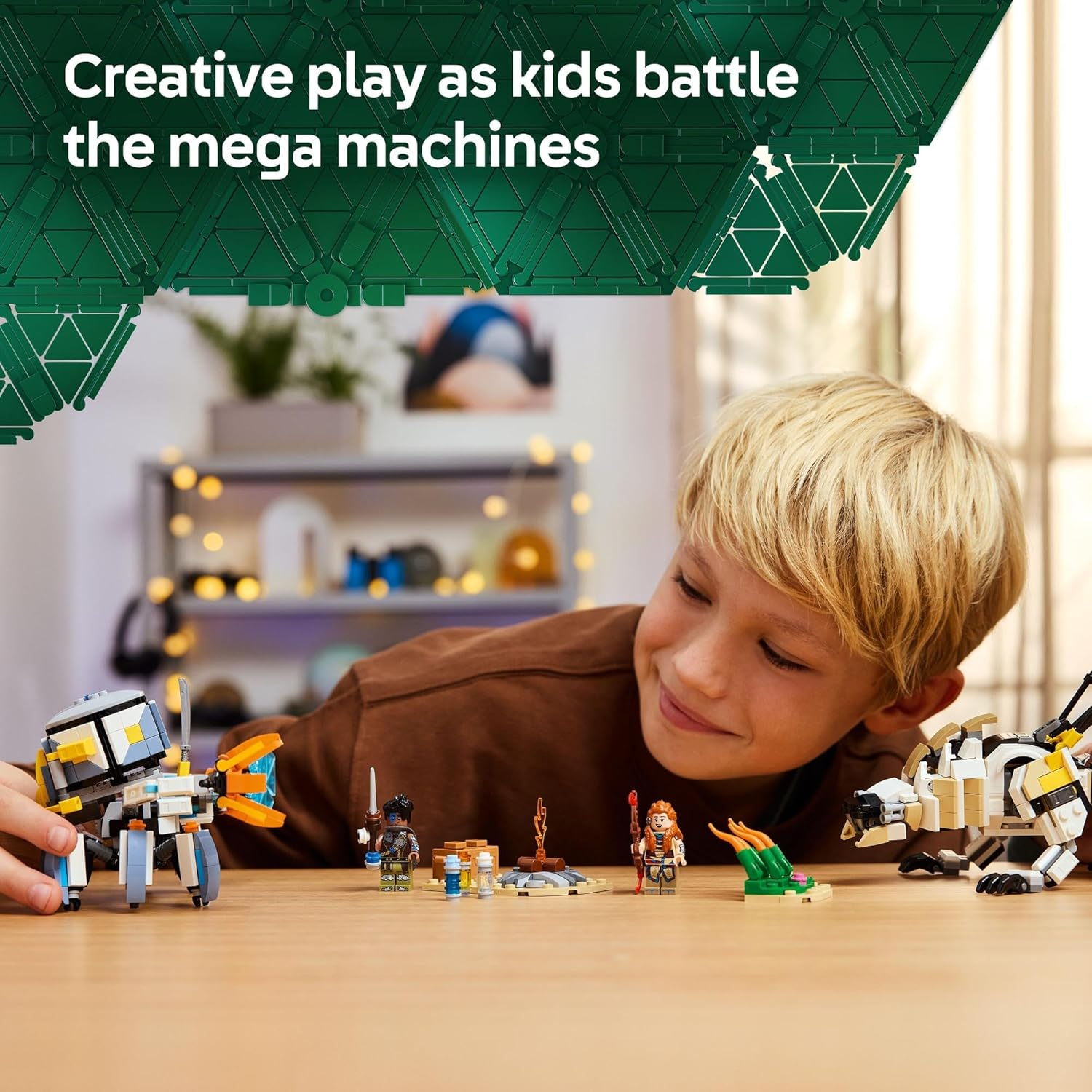 LEGO Horizon Adventures Aloy & Varl Vs. Shell-Walker & Sawtooth Kids Toy for 9+ Year Old Boys & Girls, Gaming Building Set with 2 Robot Action Figures and 2 Minifigures, Desk Toy for Gamers 77037 image number 5